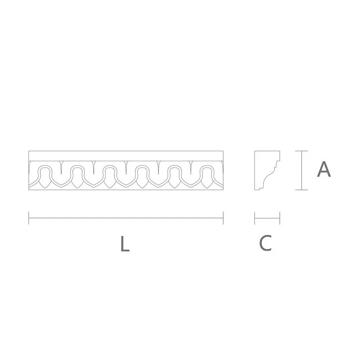 Carved molding K-002, custom drawing to size