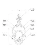 Drawing of the decor set C-034 made of solid wood