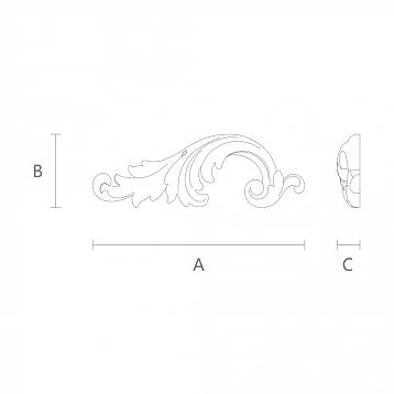 Handmade wooden decor - carved insert N-014L