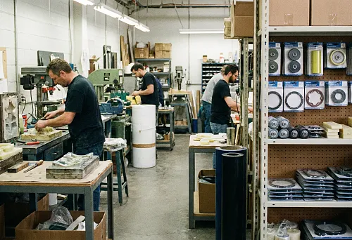 Custom Polyurethane Product Manufacturing in a Workshop with Manual Mold Finishing