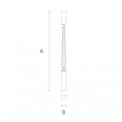 Балясина для лестницы L-038 из дерева - изящество и оригинальность в интерьере чертеж
