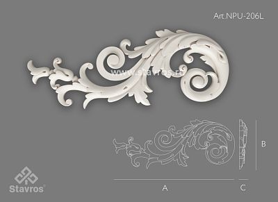 Carved cover plate из полиуретана NPU-206L. Plates. Изображение 66fd4afb45db8
