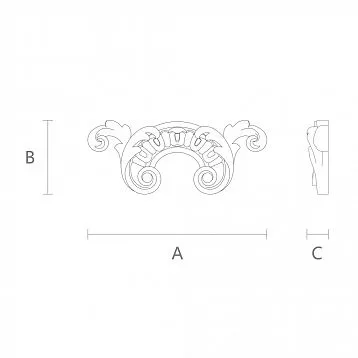 Wooden insert with carved leaves and branches