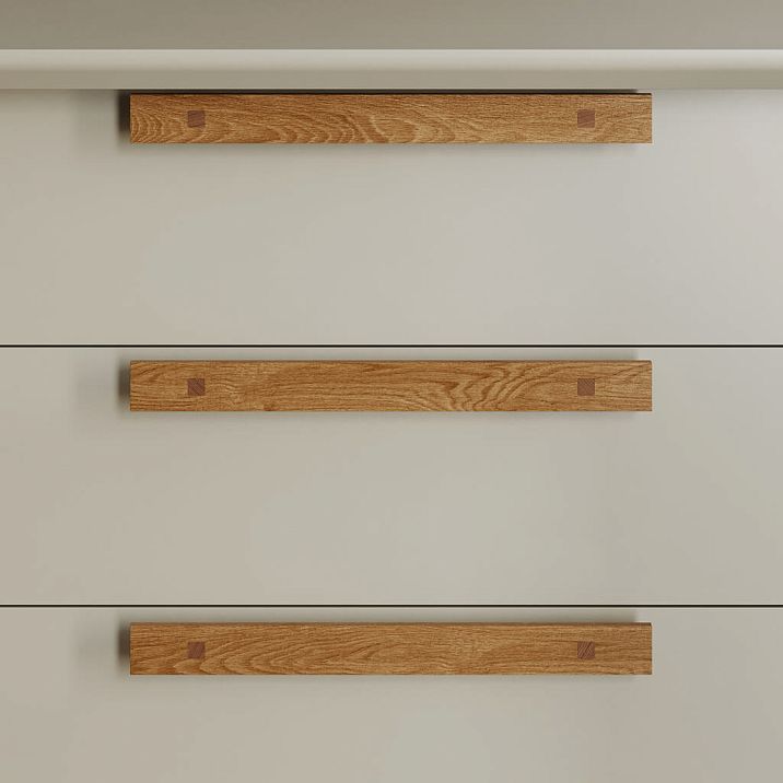 Wooden handle Proun HL-053 of rectangular shape made of solid oak for custom finishing