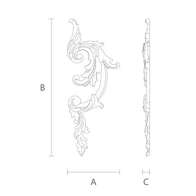Carved cover plate из полиуретана NPU-022L чертеж
