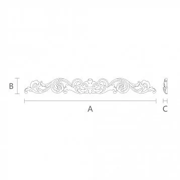 Wooden appliqu&eacute; with carving N-214 for interior, furniture, wall decoration