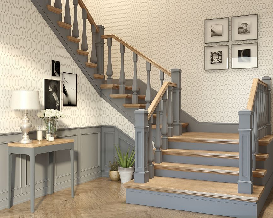 Balusters and handrails made of wood for staircases, high-quality components