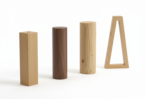 Modern wooden kitchen table legs made of solid oak and beech