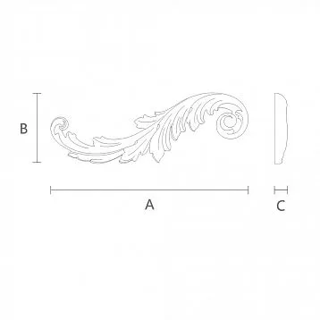 Wooden carved inlay N-458L close-up