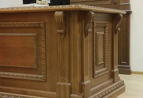 Classical Carved Wooden Table with Decorative Elements, Handcrafted