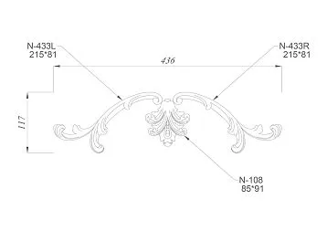 Wooden decorative overlay with geometric pattern