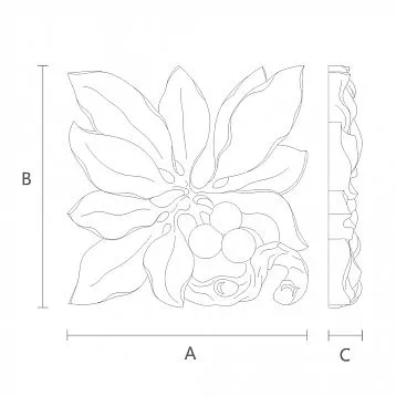 Wooden wall decoration N-318L with natural color and texture