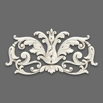 Carved polyurethane applique with floral pattern NPU-440, moisture-resistant