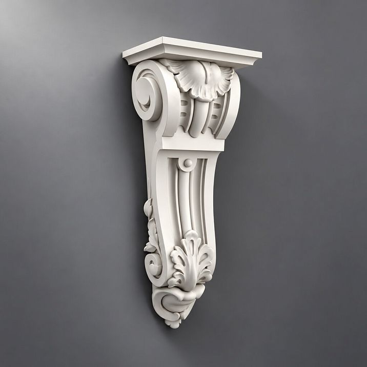 Carved polyurethane bracket KRPU.VRS-013