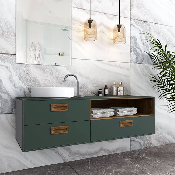 Nova HL-028M furniture handle, rectangular, recessed, made of solid oak for cabinet furniture and sliding doors.