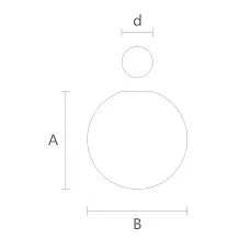 White spherical furniture leg MN-235M with mounting hardware
