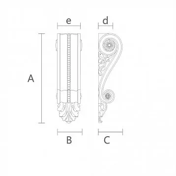 Refined wooden bracket KR-016 for home decor