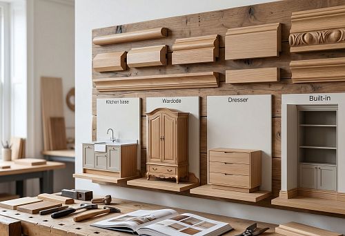 Furniture baseboard: how to choose a wooden profile for a wardrobe, kitchen, chest of drawers, and built-in furniture