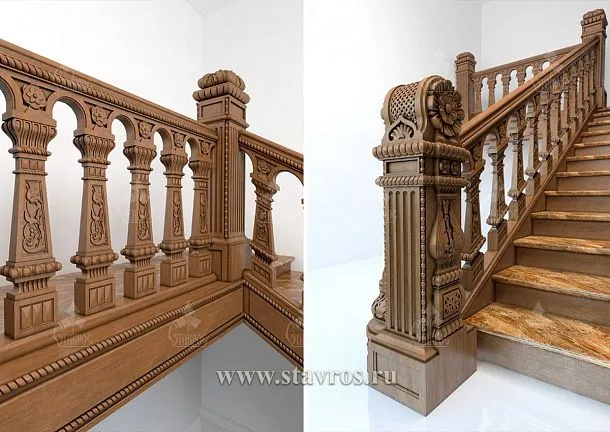 Idea for decorating the carved staircase RLE-013