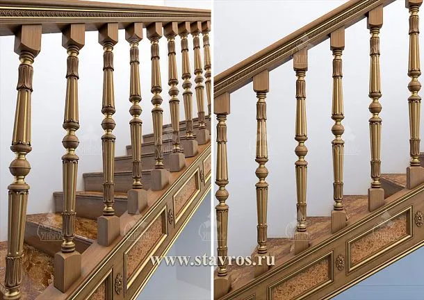 Idea for decorating the carved staircase RLE-009