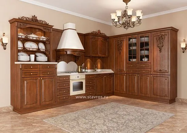 Idea of decorating a kitchen with carved decor KUH-015