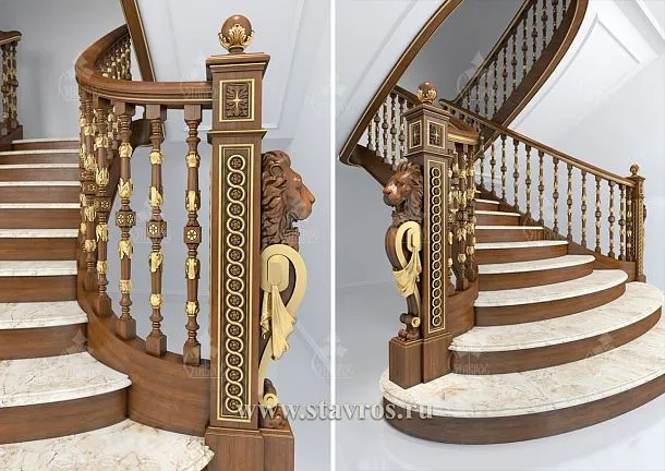 Idea for decorating the carved staircase RLE-012
