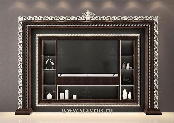 Idea for decorating carved frame for TV RTV-007