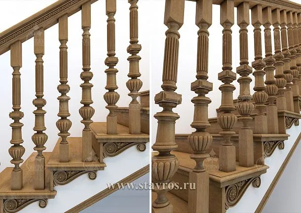 Idea for decorating the carved staircase RLE-014