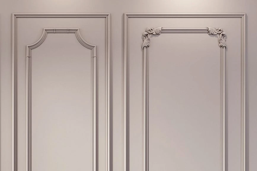 Classic wall panel with polyurethane stucco molding