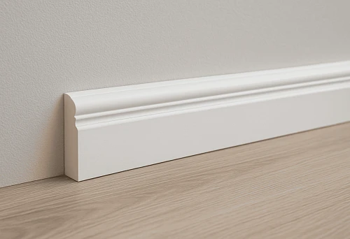 White MDF Skirting in Modern Interior