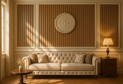 Interior MDF Rail 16&times;40&times;2700 in classic living room styling