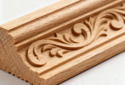 Carved wooden glazing bead - decorative millwork element for interior design