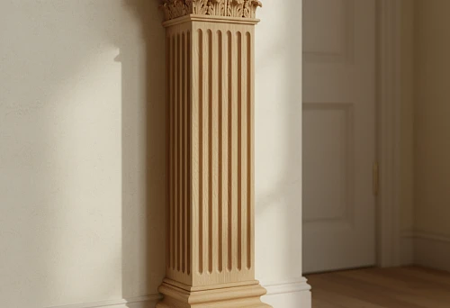 Classic design wooden floor skirting in the interior