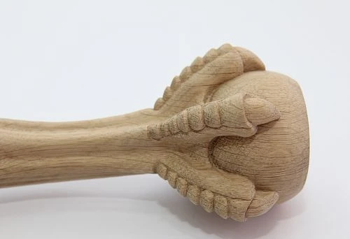 Decorative furniture leg 180 mm made of solid wood.