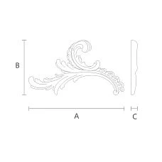Carved overlay N-461L made of wood for decorating drawings