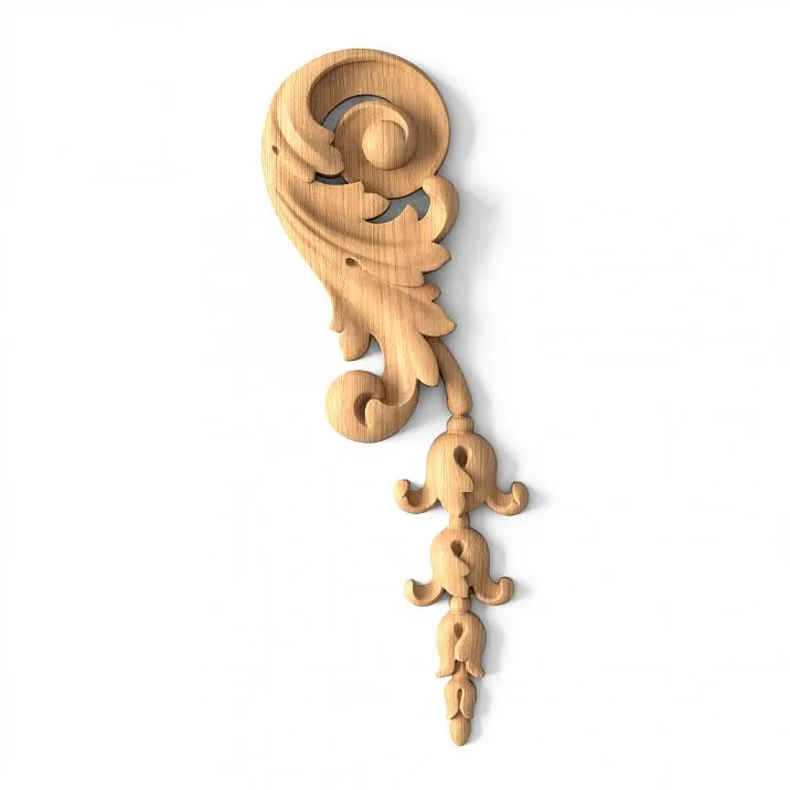 Carved overlay N-174L with floral and leaf ornament