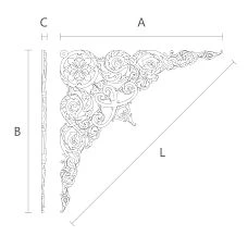 Wooden interior decor - carved overlay N-330 made of oak or beech drawing