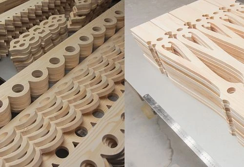 Decorative wooden blanks with elegant patterns for dacha decor