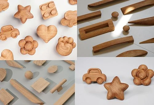 Collection of Elongated and Rounded Wooden Handles