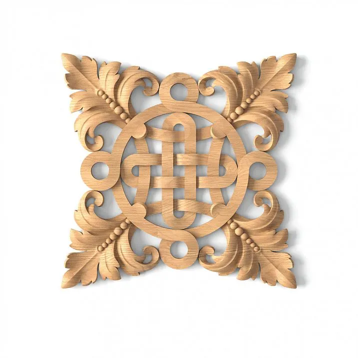 Carved overlay N-336 made of wood on the wall