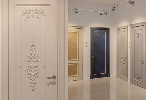 Collection of elegant wooden doors with carved and decorative elements