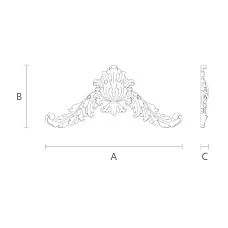 Wooden Inlay with Detailed Carved Floral Pattern