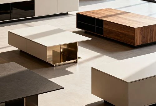 Modern Coffee Tables in a Bright Furniture Store