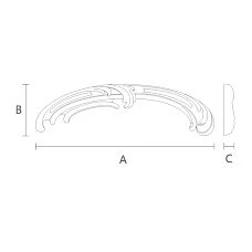 Wooden overlay N-426R, carved, with detailed wood carving design