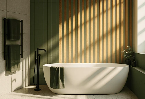 MDF Rail 2700 in Bathroom Interior with Accent Wall