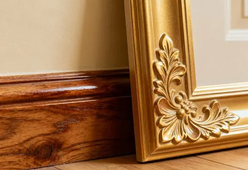Polyurethane Molding in a Classic Interior with Gold Decor