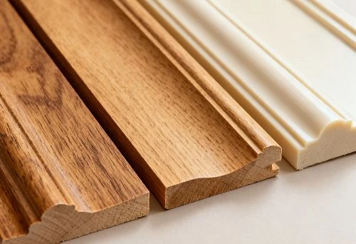 Comparison of textures and profiles of wooden and polyurethane elements