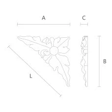 Wooden Corner Applique N-226R Drawing
