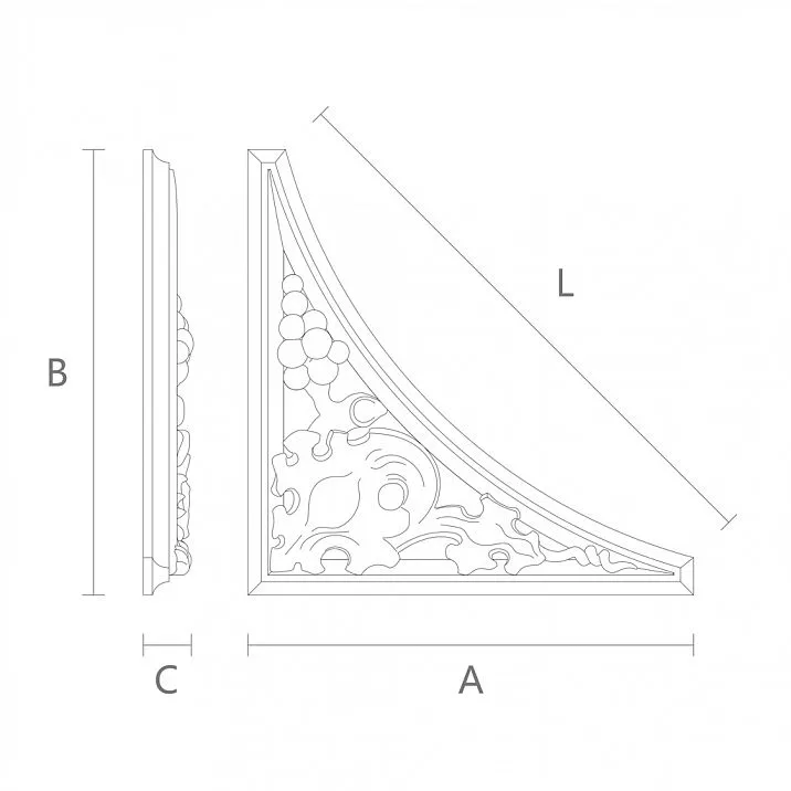 Carved Wooden Insert N-349L &mdash; an exquisite decorative element for your interior