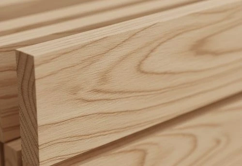 Decorative trim made of light wood, close-up